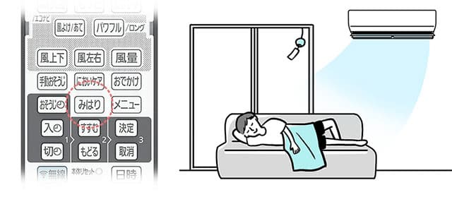 ワンボタンでホコリや室温の見張りができる