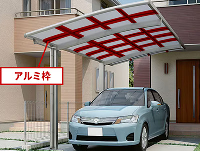 カーポートのアルミ枠