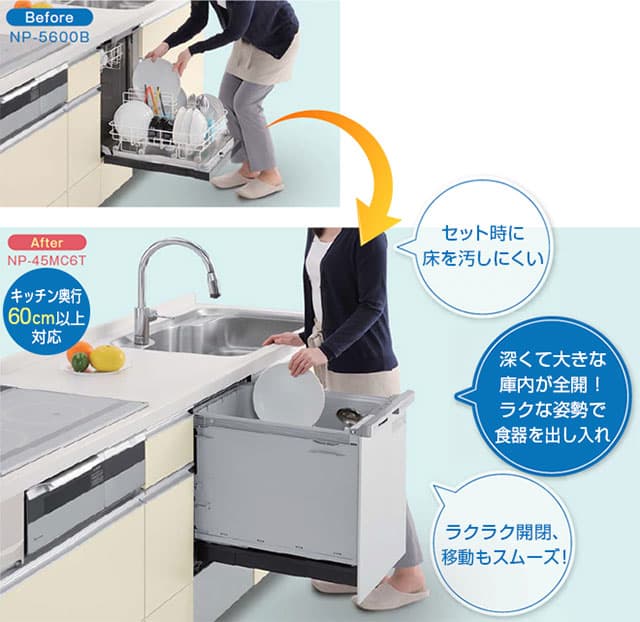 工事費込 パナソニック 買替え専用 食器洗い乾燥機 NP-45MC6T-KJ 