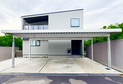 オリジナル折板カーポートlight 雪風ポート 3台用設置写真