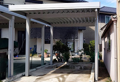 オリジナル折板カーポート 雪風ポート 1台用設置写真