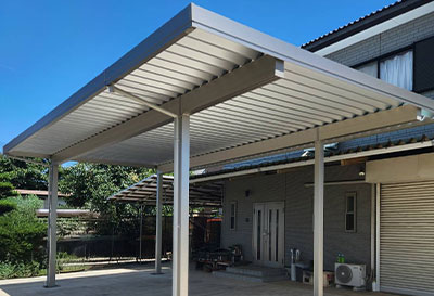 オリジナル折板カーポート 雪風ポート 1台用設置写真