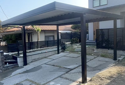 オリジナル折板カーポートlight 雪風ポート 2台用設置写真