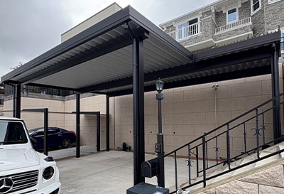 オリジナル折板カーポートlight 雪風ポート 2台用設置写真