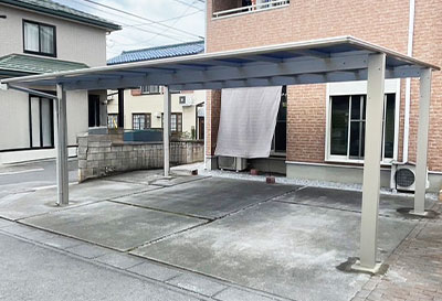 そららポートF(フラット屋根)タイプ　2台用ステン