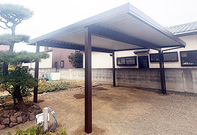 そららポートS(折板屋根)タイプ light　 2台用設置写真