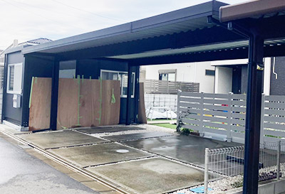 そららポートS(折板屋根)タイプ 3台用設置写真