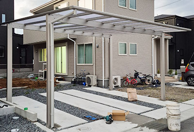 そららポートF(フラット屋根)タイプ　2台用設置写真