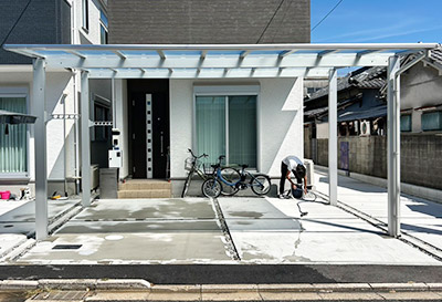 そららポートF(フラット屋根)タイプ　2台用設置写真