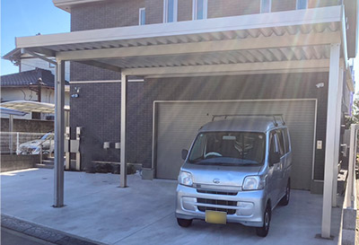 そららポートS(折板屋根)タイプ light　 2台用設置写真