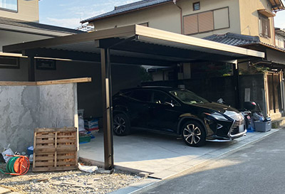 そららポートS(折板屋根)タイプ 3台用ブラウン