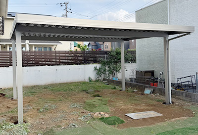 そららポート S(折板屋根)タイプ 2台用」へ設置写真