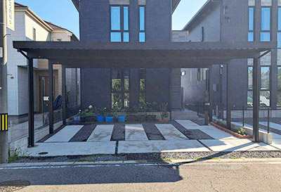そららポート S(折板屋根)タイプ 2台用」へ設置写真