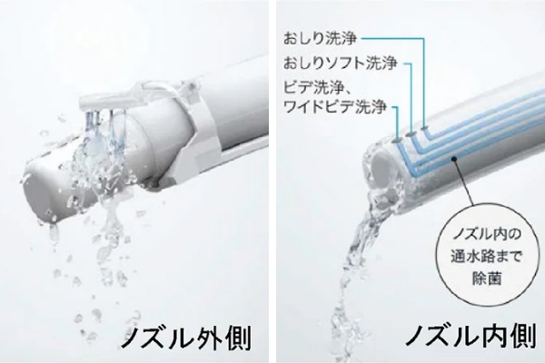 ノズルの内外を毎回しっかり洗浄・除菌