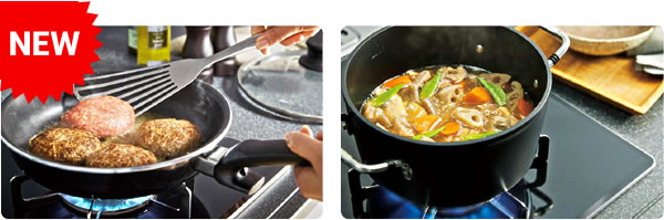 コンロに“焼サポート”と“煮るオート”の新調理機能