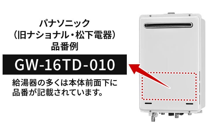 パナソニックの給湯器品番