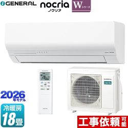 株式会社ゼネラル ノクリア nocria Wシリーズ ルームエアコン 省エネモデル 冷房/暖房：18畳程度  ホワイト ≪AS-W566T2-W≫