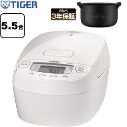 タイガー 圧力IHジャー炊飯器 炊飯器 圧力IH 1L 5.5合炊き  グロスホワイト ≪JPV-M100-WG≫