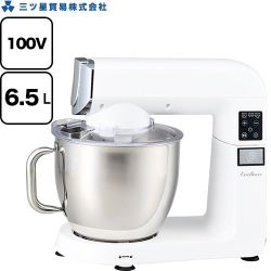 三つ星貿易 Excellence ミキサー・ブレンダー 業務用 スタンドミキサー 容器容量：6.5L  ホワイト ≪MA-6500SM-W≫