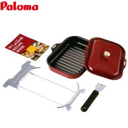 パロマ ビルトインコンロ部材 ラ・クックセット La-cook 波型深皿プレート サングリアレッド 専用レシピ付き ≪PGD-30R≫