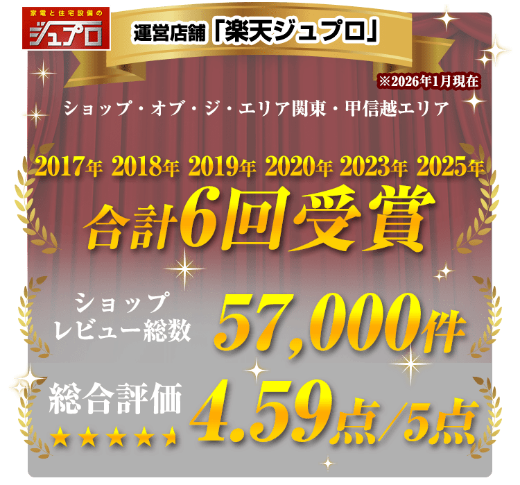 ショップオブザエリア6回受賞