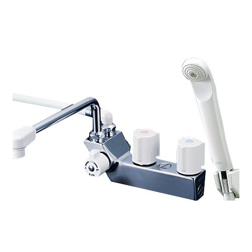 KVK KF207RN デッキ形一時止水付2ハンドルシャワー 未使用品 KVK KF207RN KVK デッキ形一時止水付2ハンドルシャワー（右側シャワー