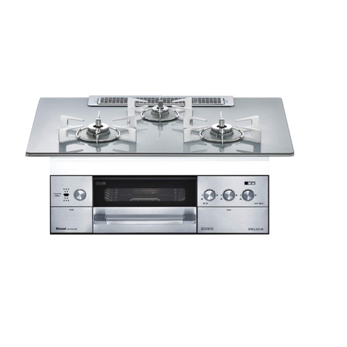 リンナイ デリシア3V乾電池タイプ ビルトインガスコンロ RHS71W22E4R2D