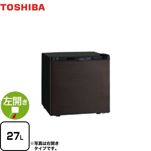 【送料無料】 東芝 1ドア冷蔵庫 冷蔵庫 左開きタイプ 容量27L  ブラウン ≪GR-HB30PAL-TS≫