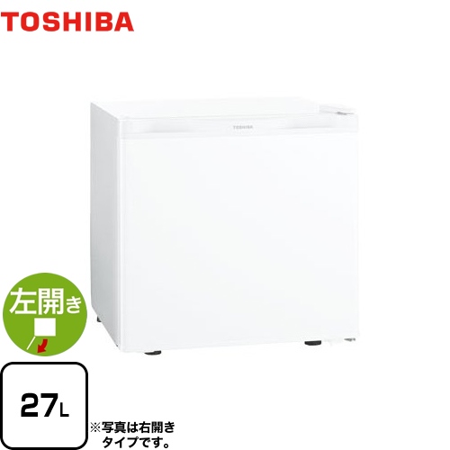【送料無料】 東芝 1ドア冷蔵庫 冷蔵庫 左開きタイプ 容量27L  ホワイト ≪GR-HB30PAL-WU≫