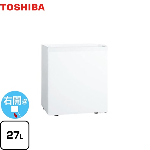 【送料無料】 東芝 1ドア冷蔵庫 冷蔵庫 右開きタイプ 容量27L  ホワイト ≪GR-HB30PT-WU≫