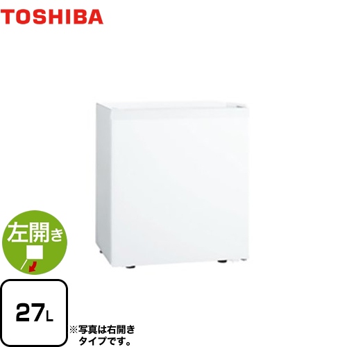 【送料無料】 東芝 1ドア冷蔵庫 冷蔵庫 左開きタイプ 容量27L  ホワイト ≪GR-HB30PTL-WU≫