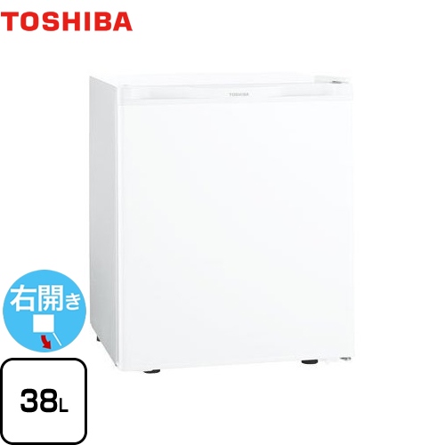 【特別配送】 東芝 冷蔵庫 1ドア冷蔵庫 右開きタイプ 容量38L ホワイト ≪GR-HB40PA-WU≫