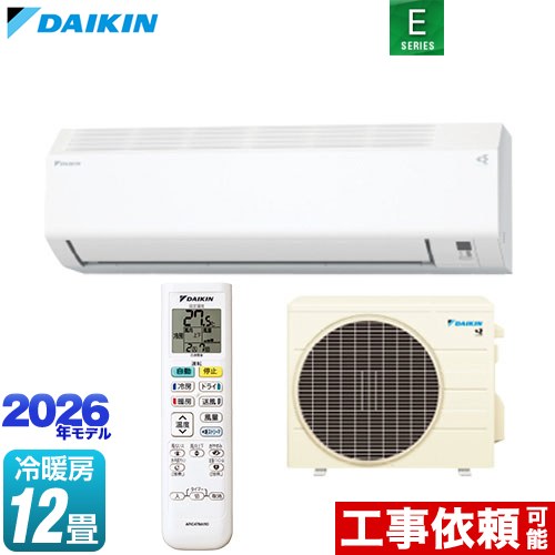 ダイキン Eシリーズ ルームエアコン 室内機：高さ250mmコンパクトタイプ 冷房/暖房：12畳程度  ホワイト ≪S366ATES-W≫