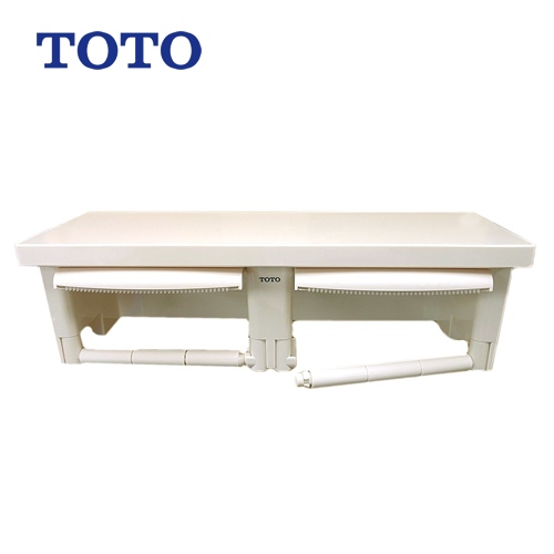 [YH651-SC1]  TOTO トイレオプション品 棚付二連紙巻器 紙巻器 トイレアクセサリー 芯なしペーパー対応タイプ パステルアイボリー【送料無料】